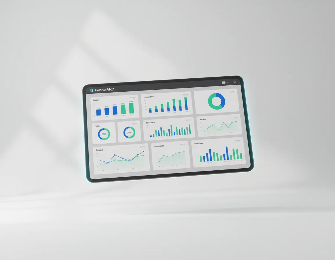 FunnelAtoZ dashboard UI mockup