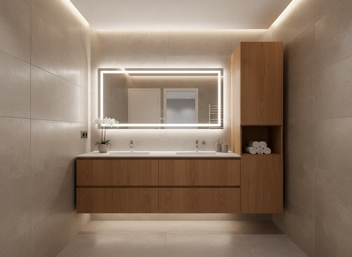 Modern bathroom vanity cabinets installed by IGS Cabinets