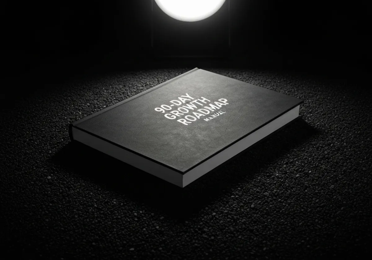 Document cover mockup for The 90-Day Growth Roadmap