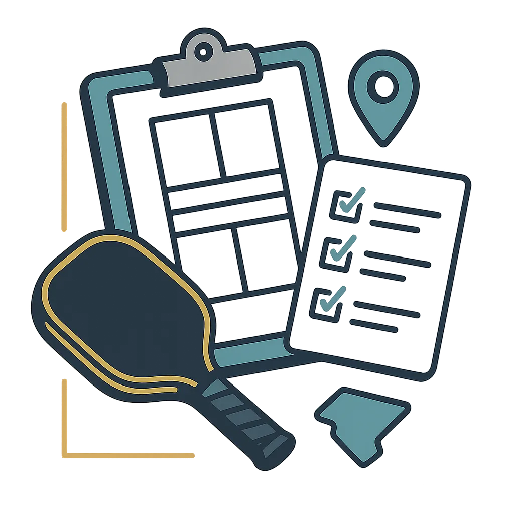 Pickleball blueprint illustration placeholder