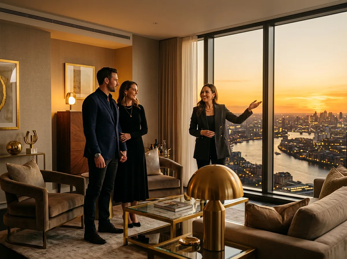 Editorial Penthouse Living Room Sunset View