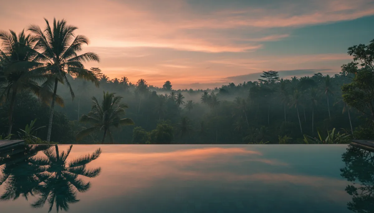 diverse group relaxing at a Bali villa