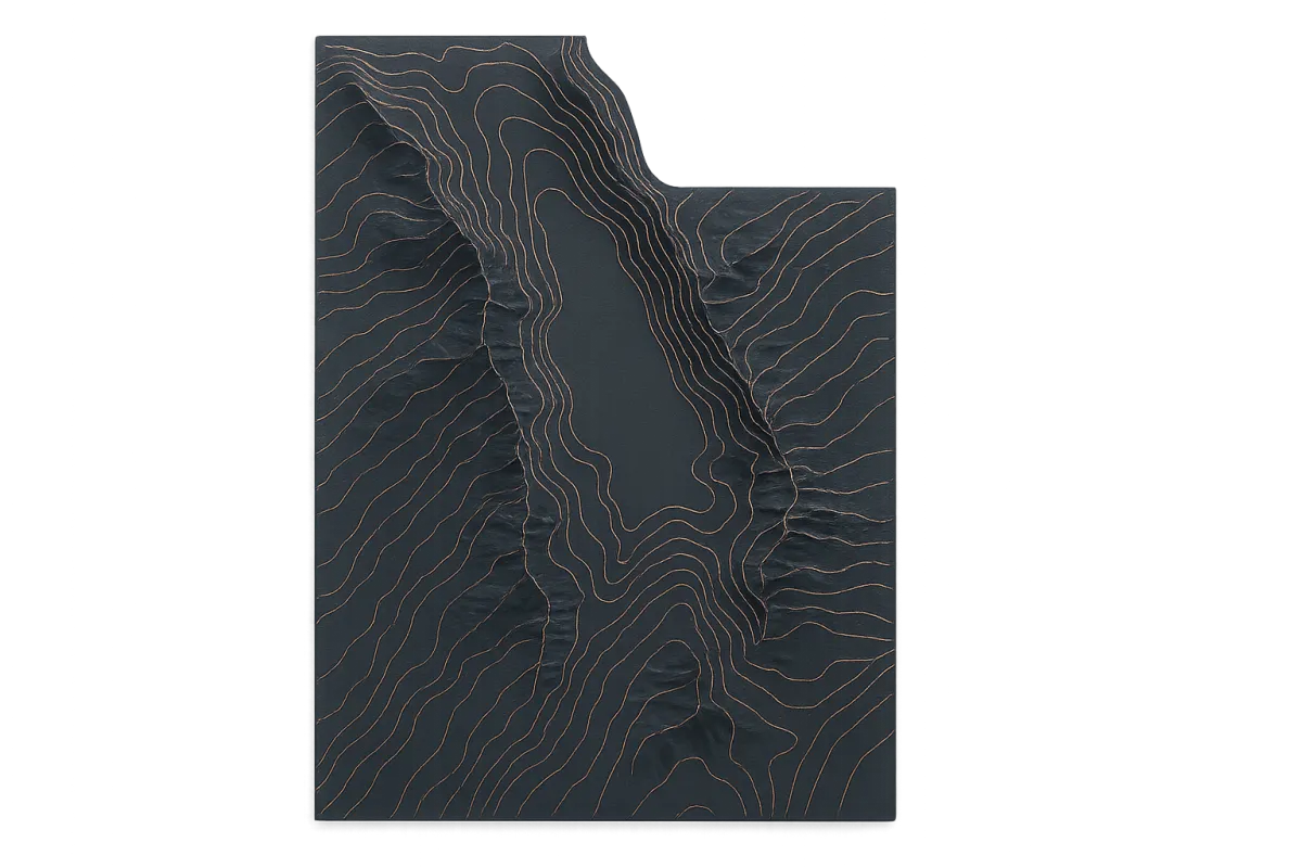 Stylized map of Utah Valley service area showing a subtle copper mesh texture and precise roofing zones