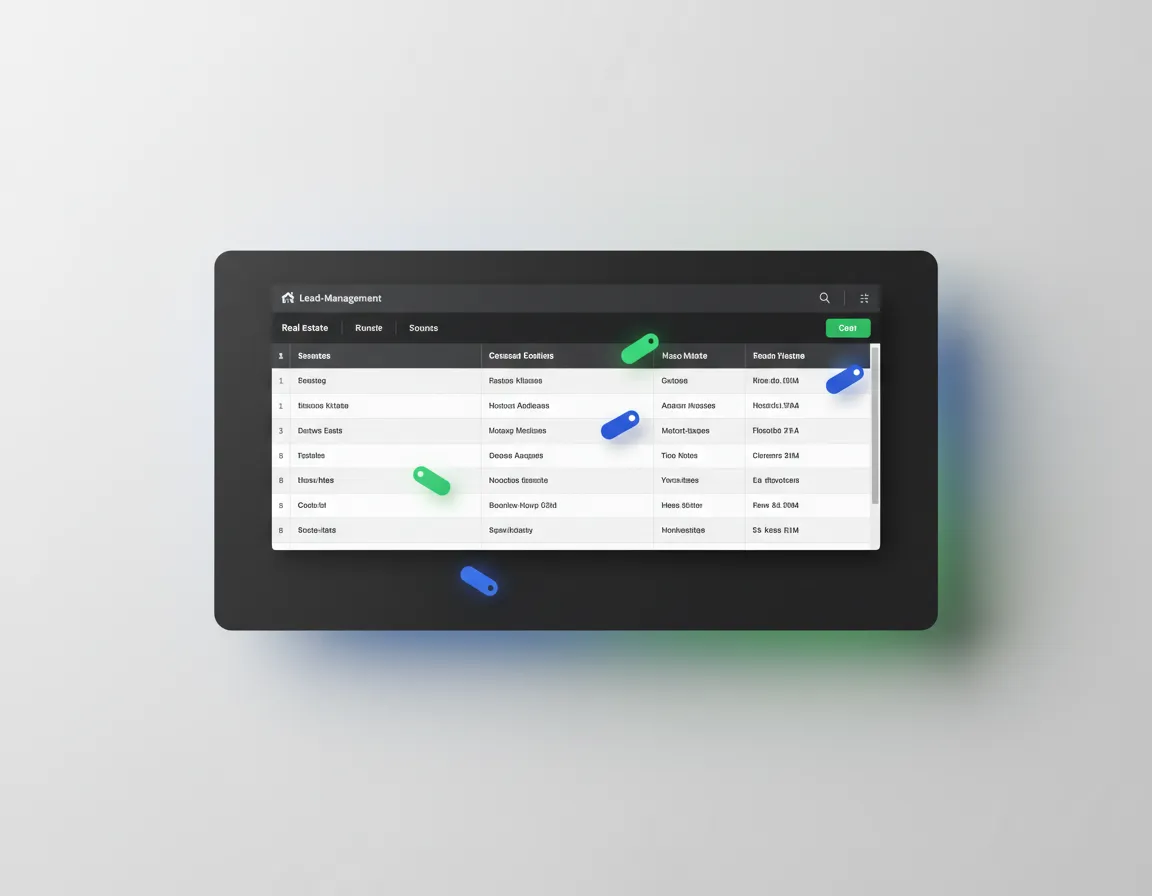 Clean list interface showing organized real estate leads
