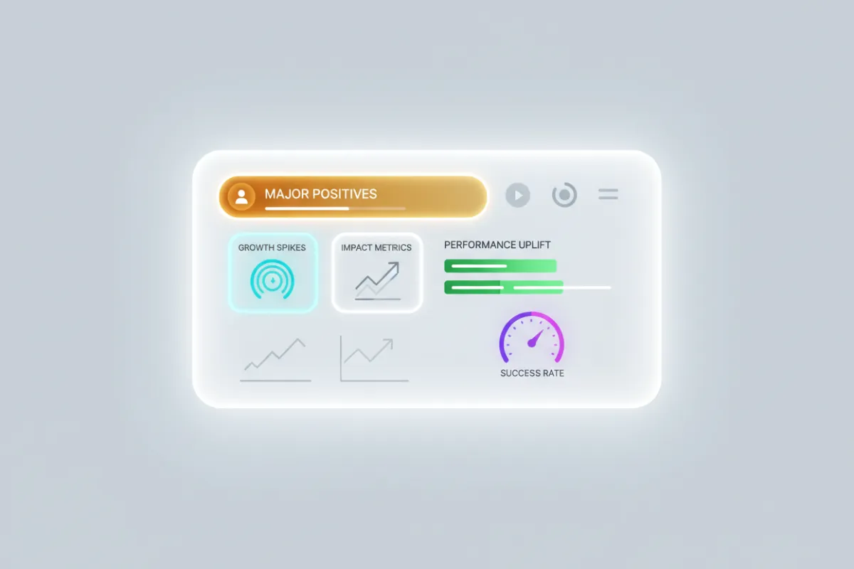 Client report screenshot highlighting wins and metrics