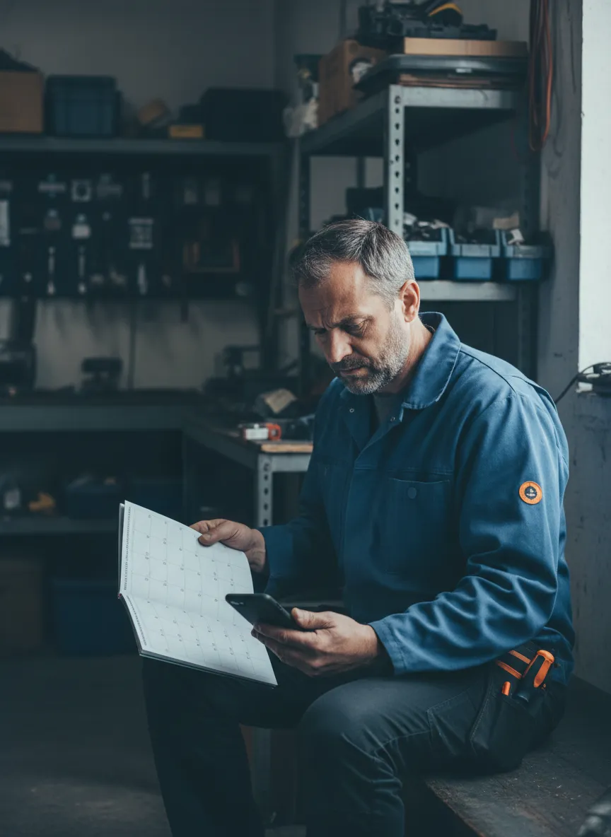 Frustrated contractor with an empty schedule