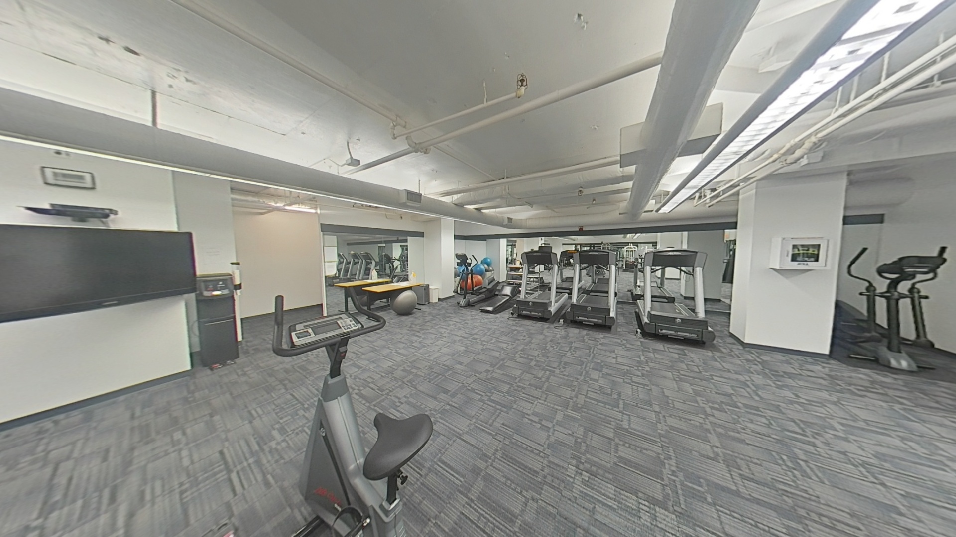 Fitness center cardio equipment