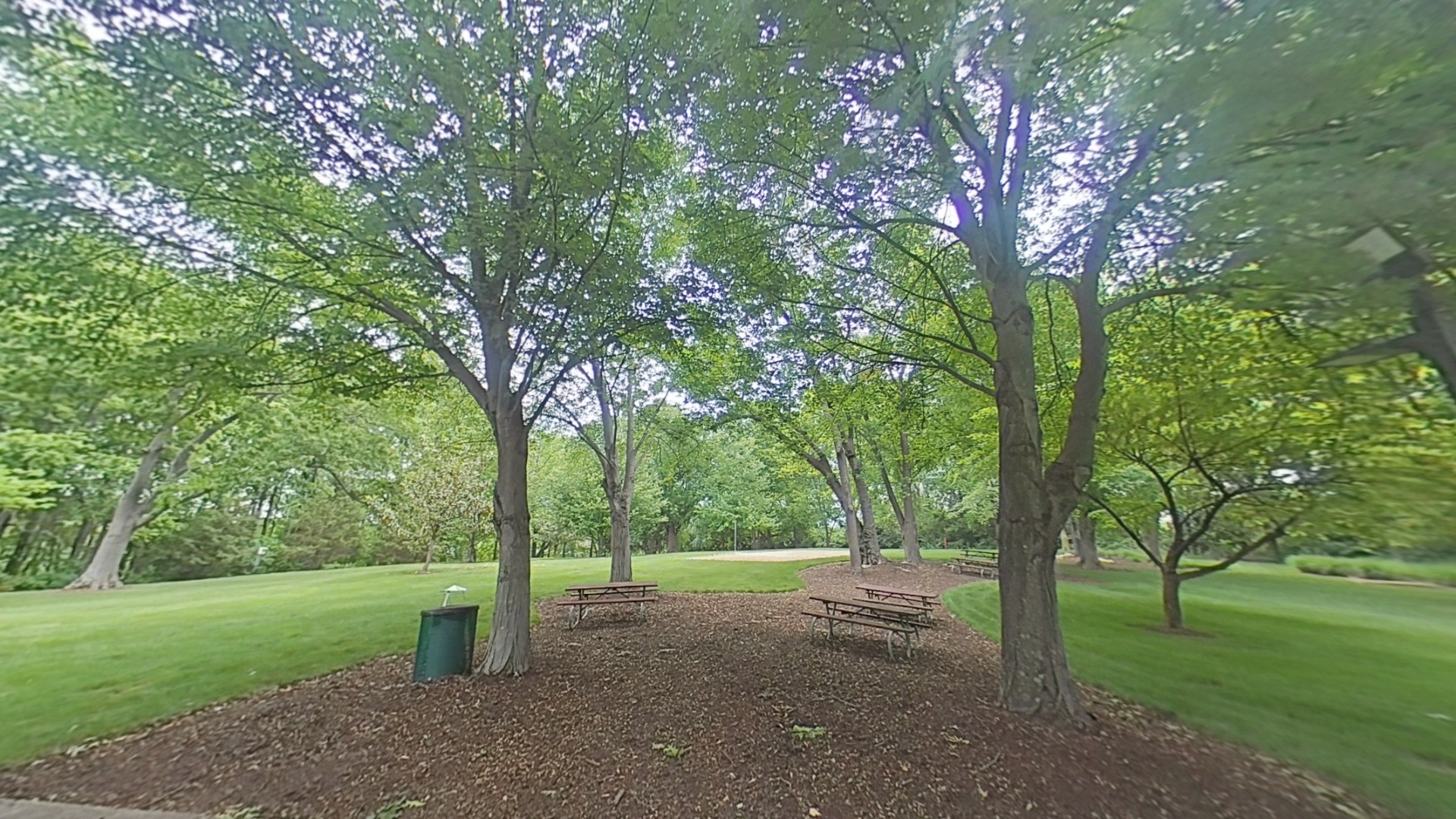 Shaded outdoor picnic area