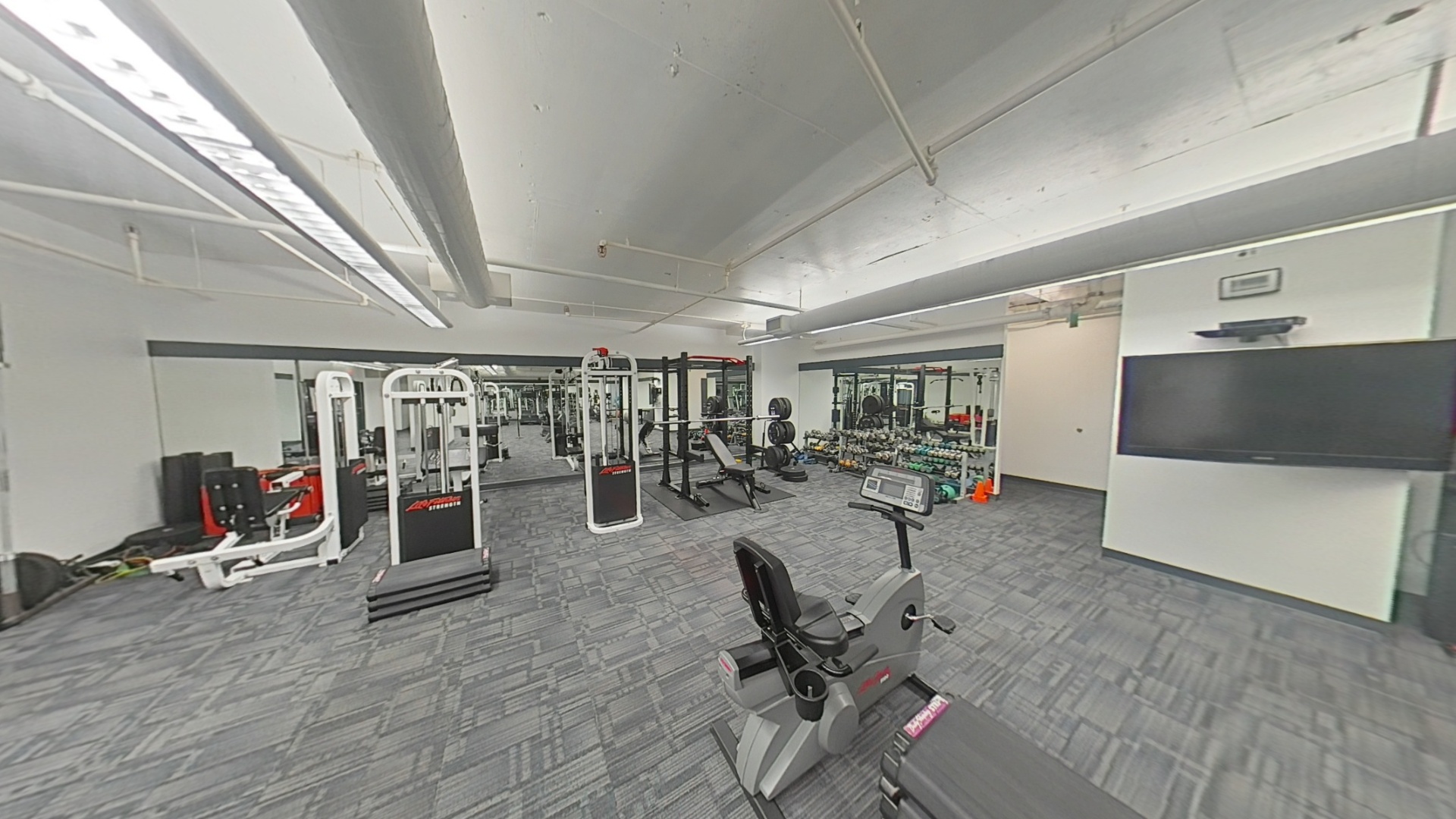 Fitness center weights and machines