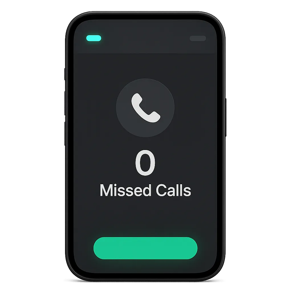 0 Missed Calls AI Mockup