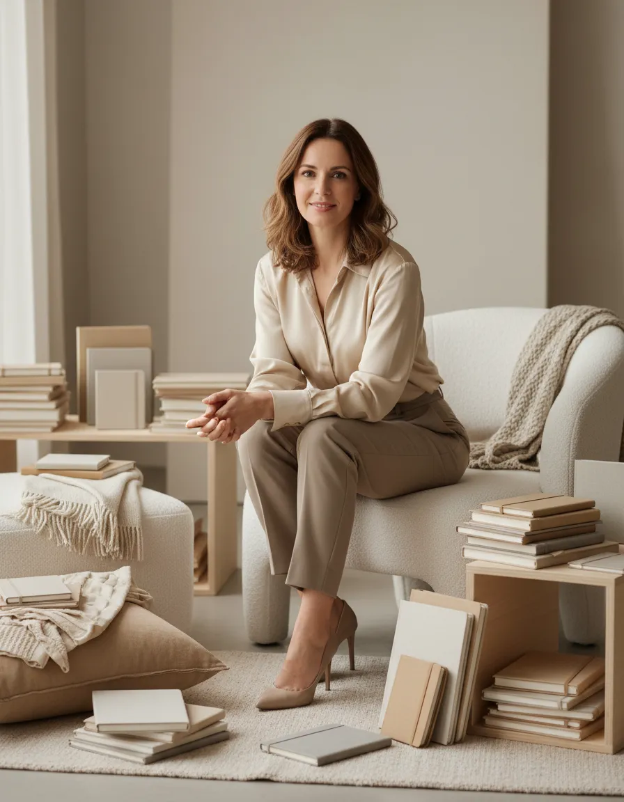 Portrait of Samira & Caleb founder in a calm studio space with journals and soft light