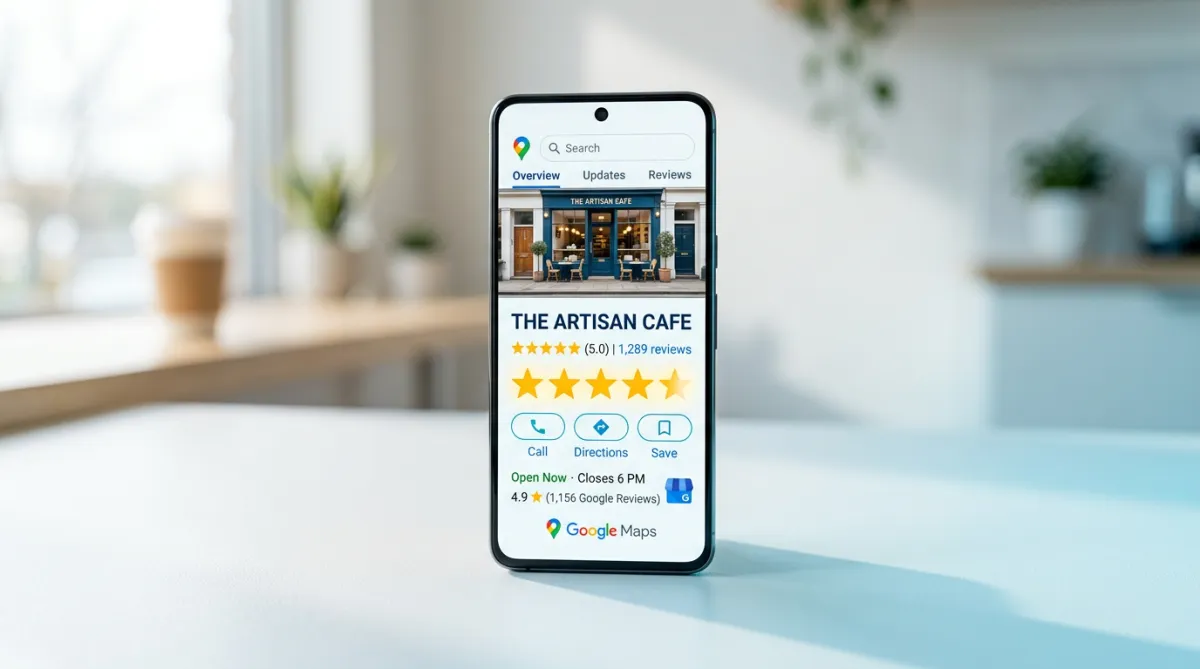 Optimized Google Business Profile with High Local Search Ranking and Trust Signals
