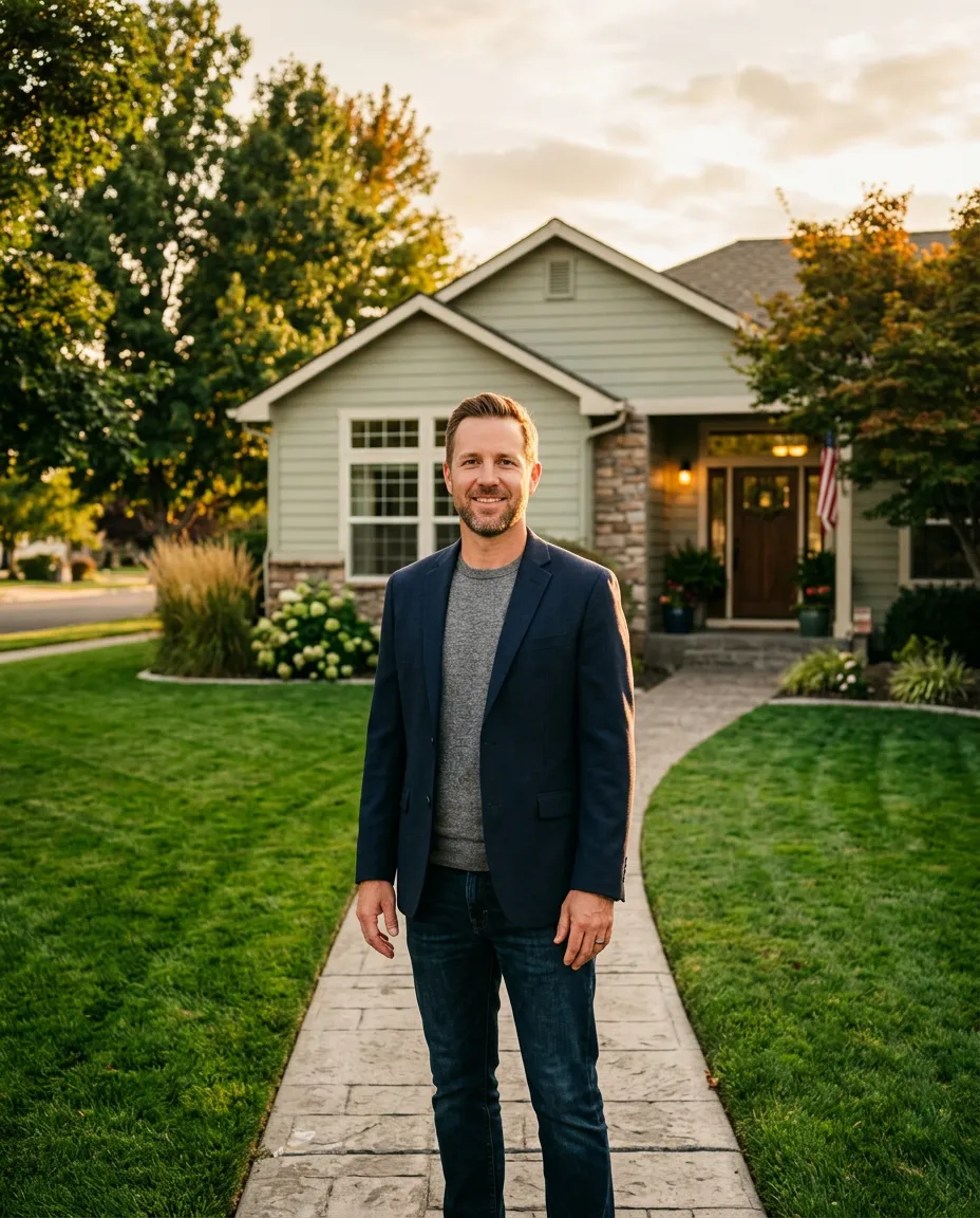 Jameson standing outside a residential home in Pasco, Washington
