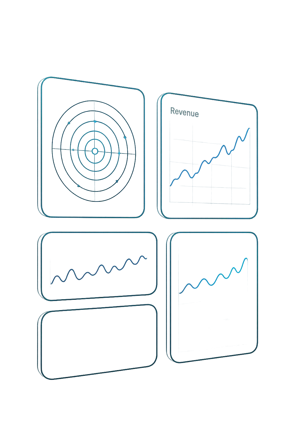 Futuristic Neural Revenue Dashboard interface floating in 3D space