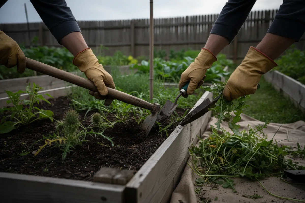 weed control treatment on lawn