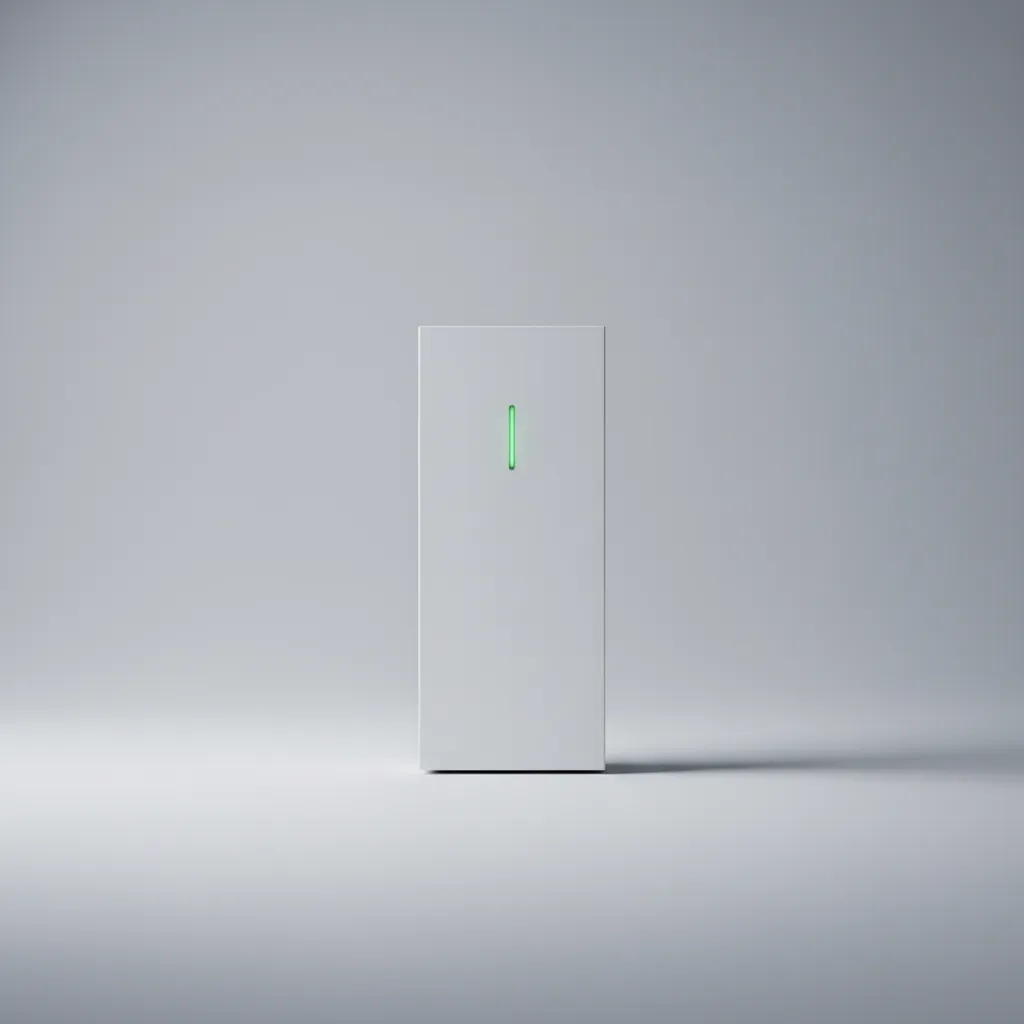 Moderne thuisbatterij naast woning