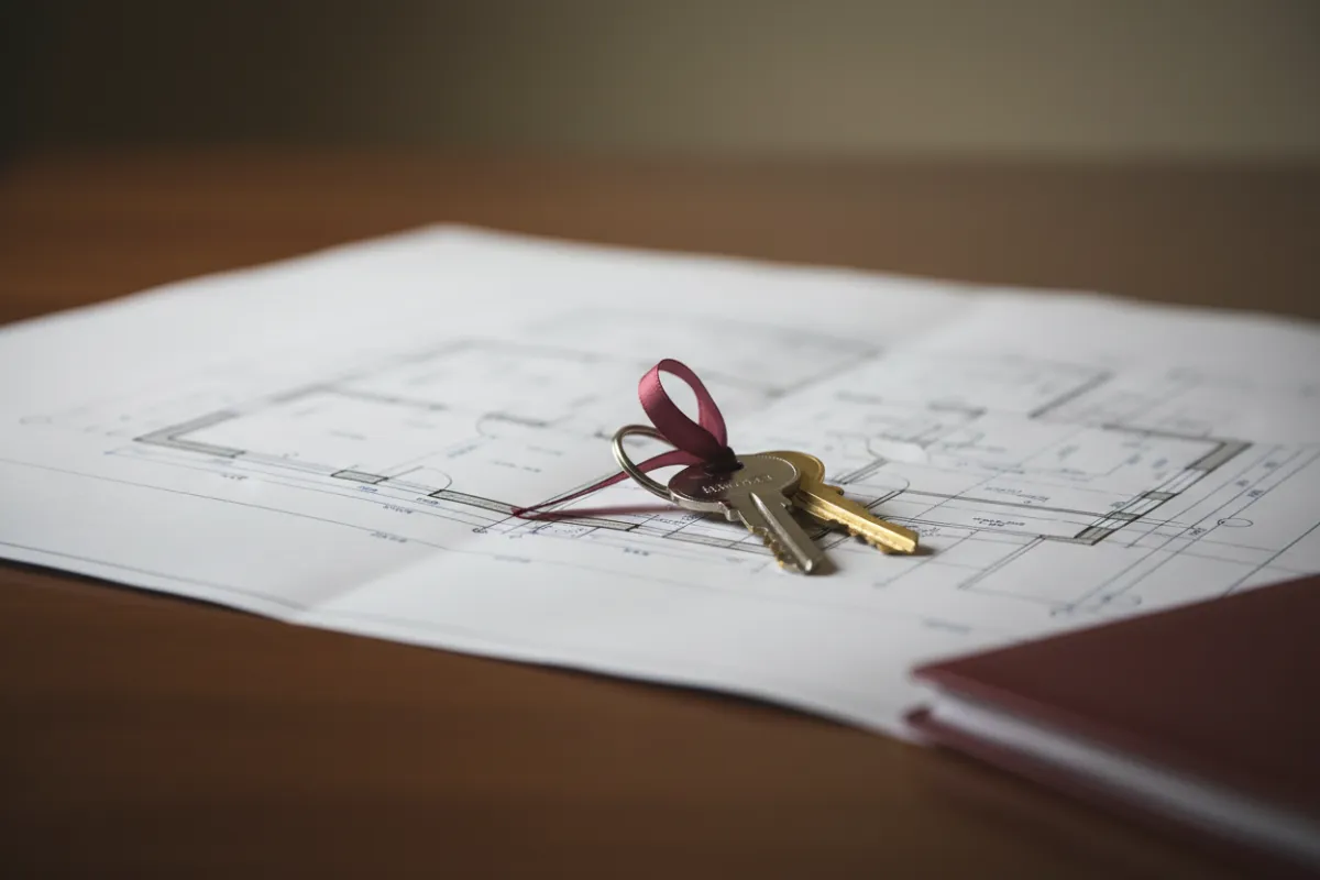 Keys and house blueprint