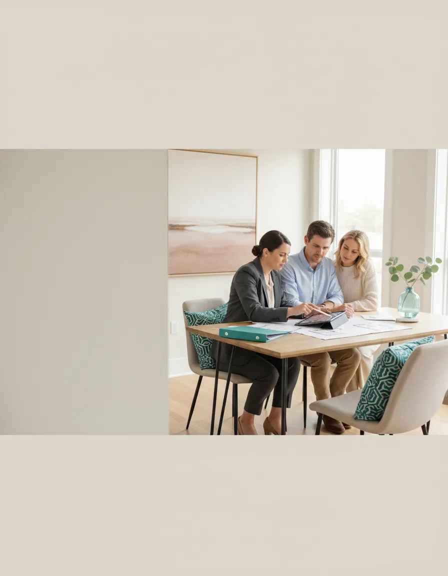 Couple reviewing plans for their new home