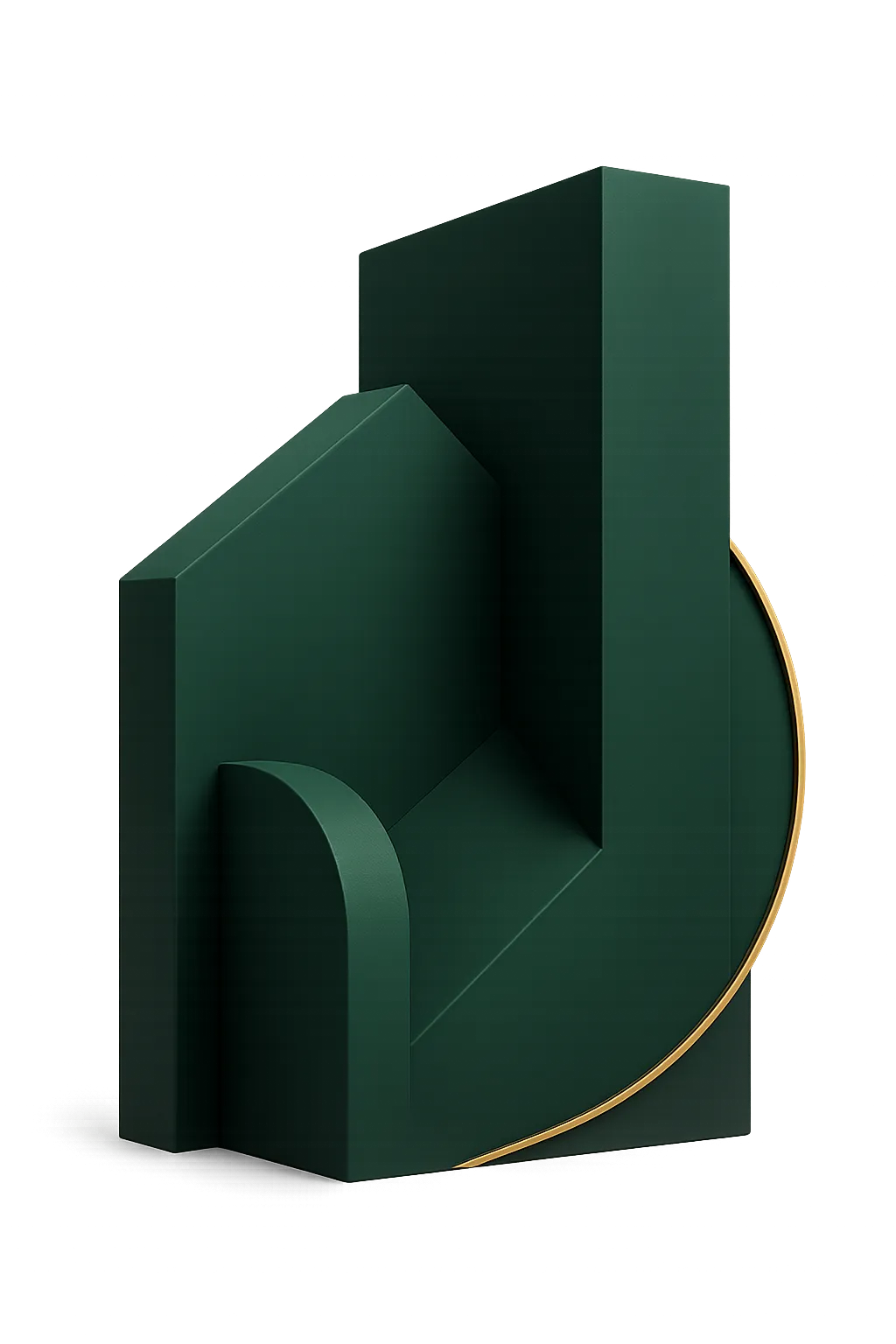Abstract emerald geometric pattern supporting the Buy Before You Sell program