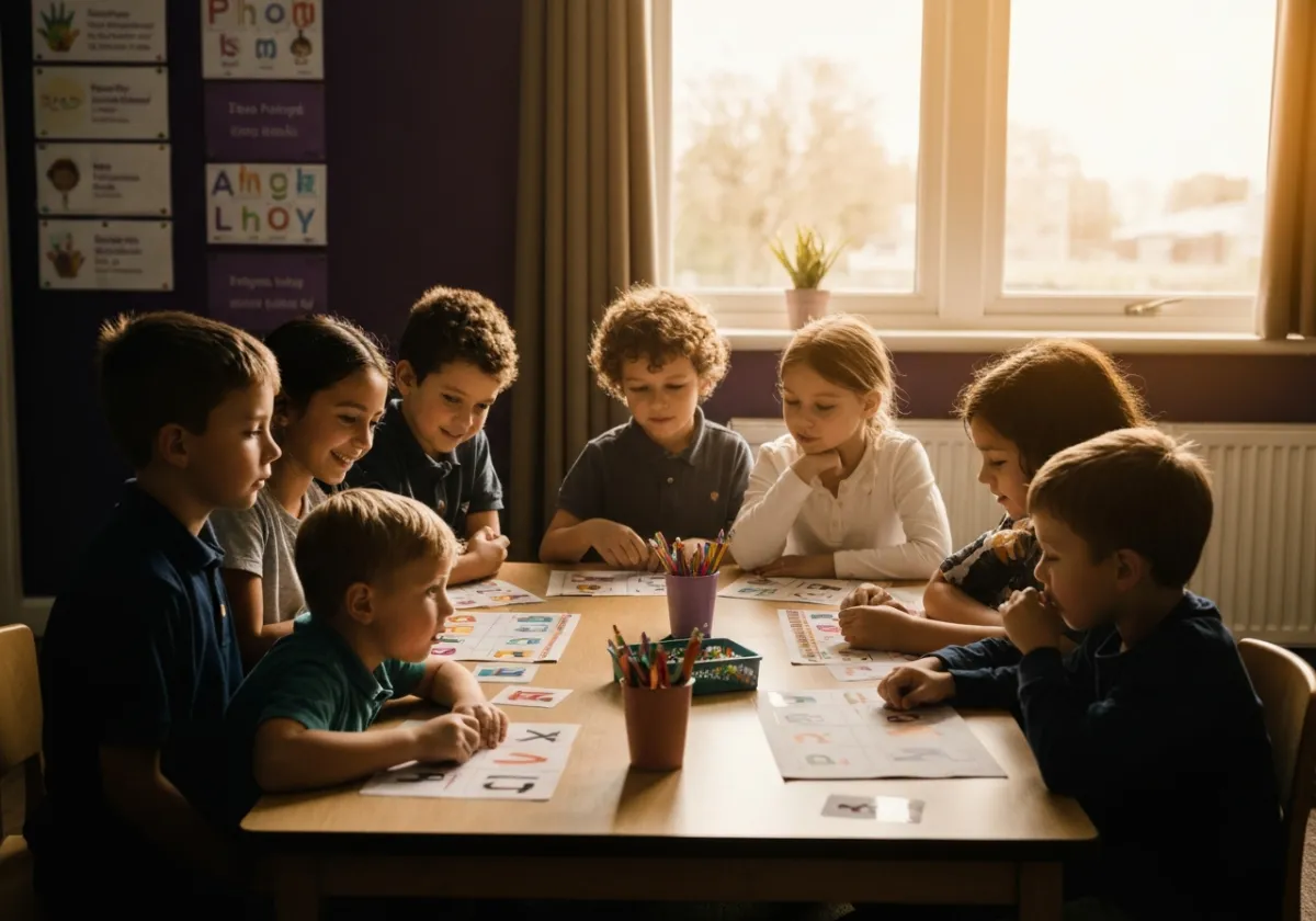 Children learning phonics
