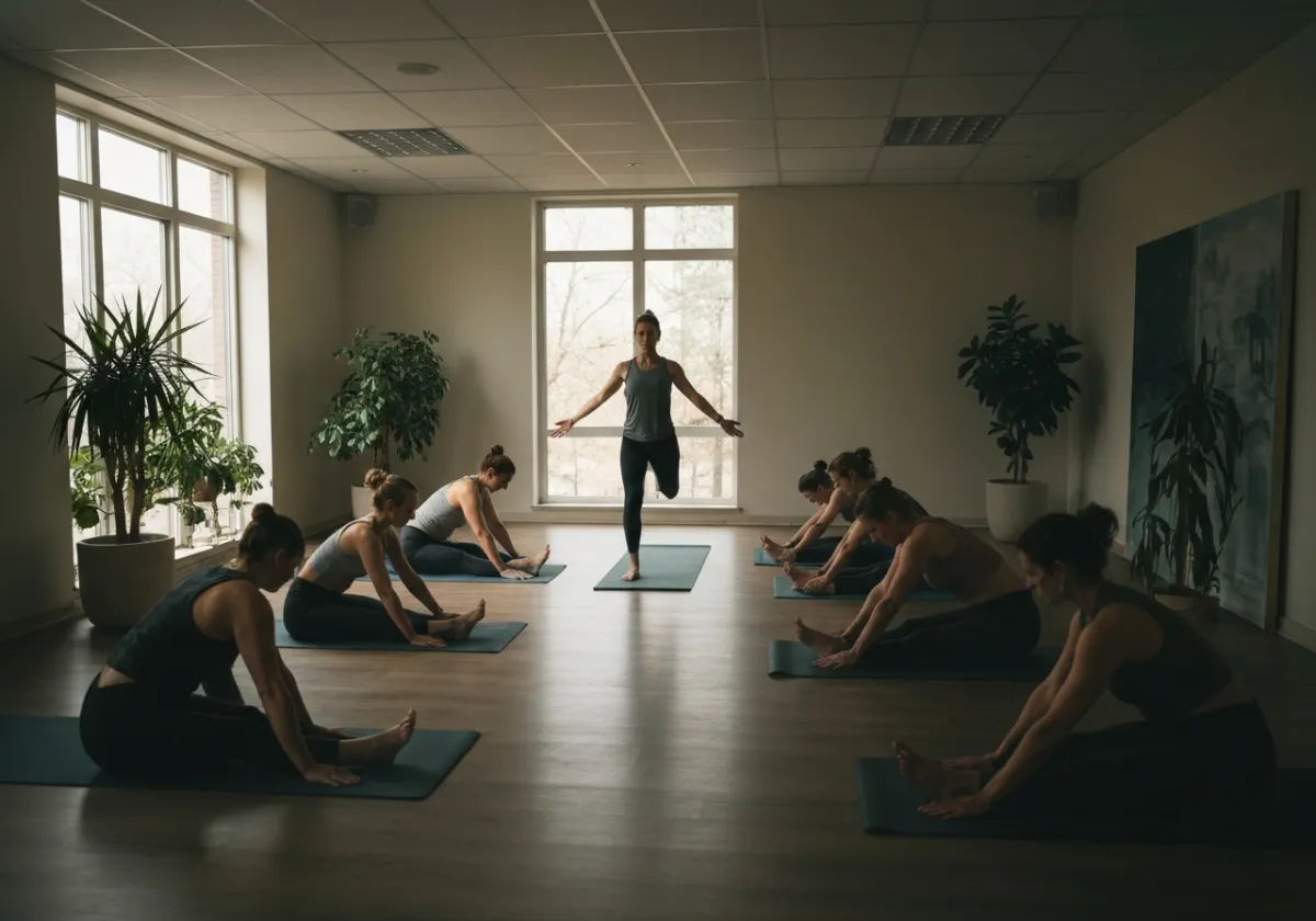 Children practicing yoga poses