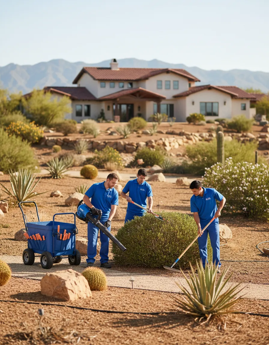 A large Chaparral property being maintained by local landscaping and cleaning professionals