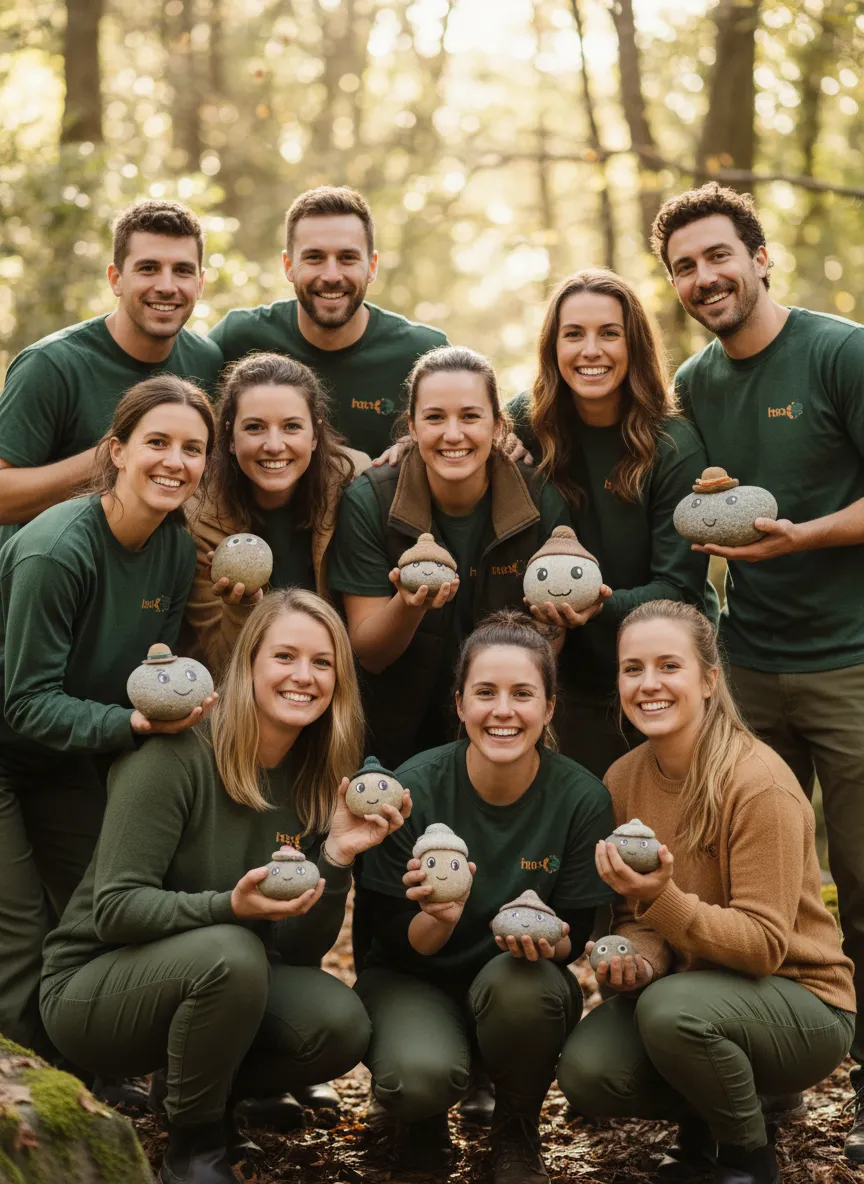 Group of Pet Rock Refuge volunteers smiling together