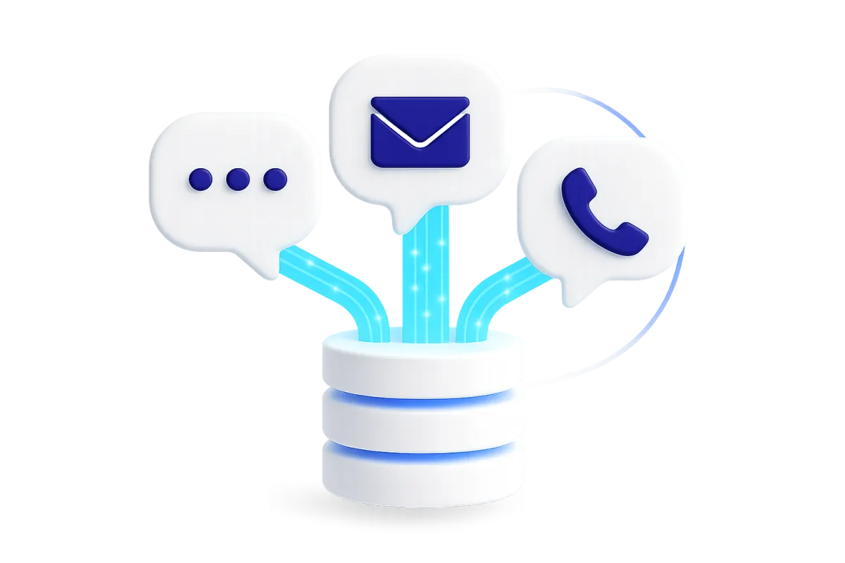 Automated workflow sequence visualization showing SMS, email, and task assignments