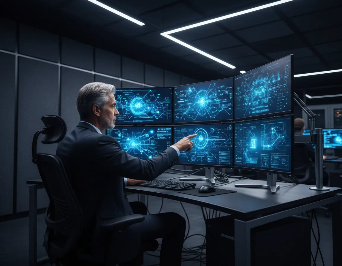 Senior infrastructure engineers monitoring enterprise systems