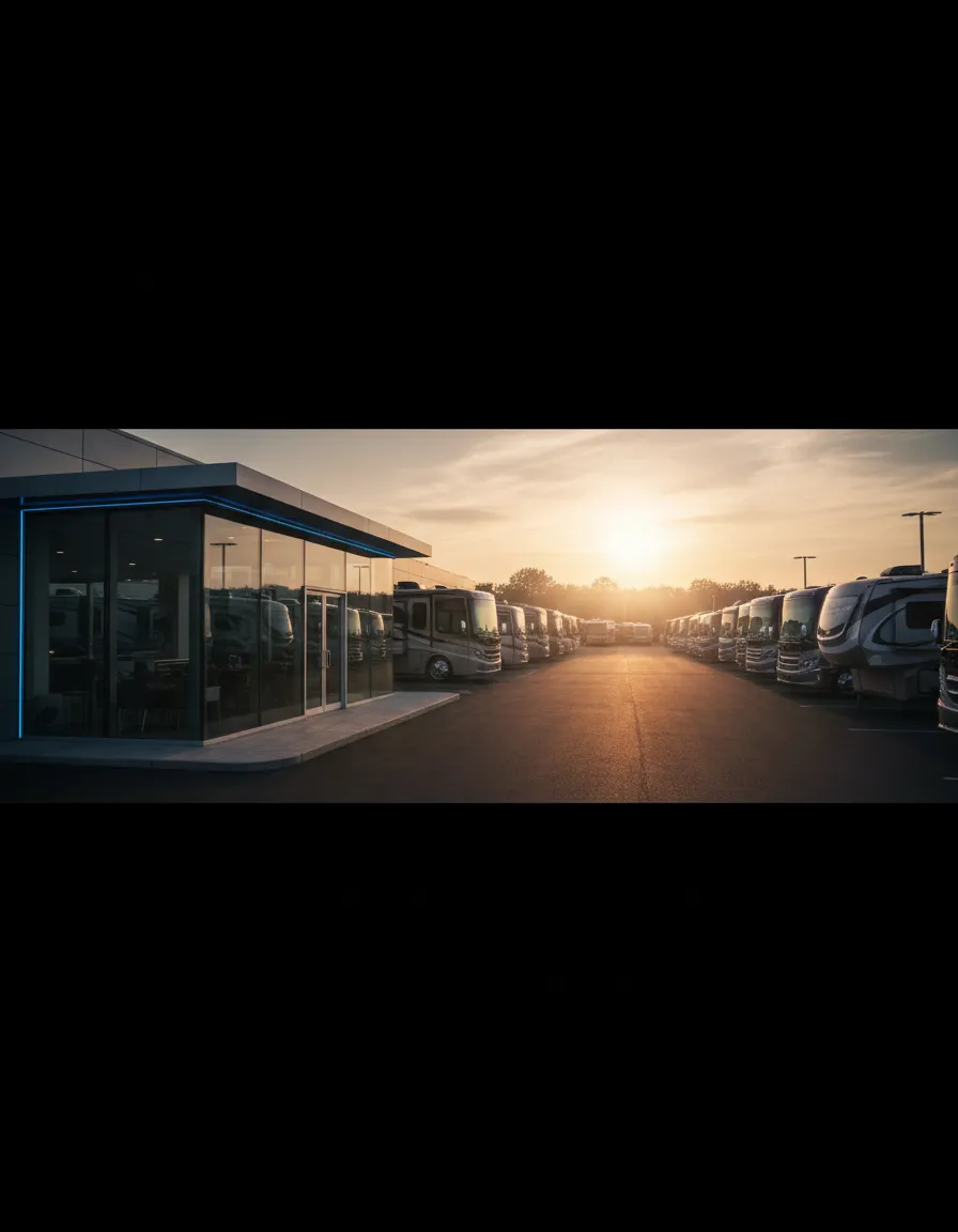 RV Dealership showroom with high-end inventory