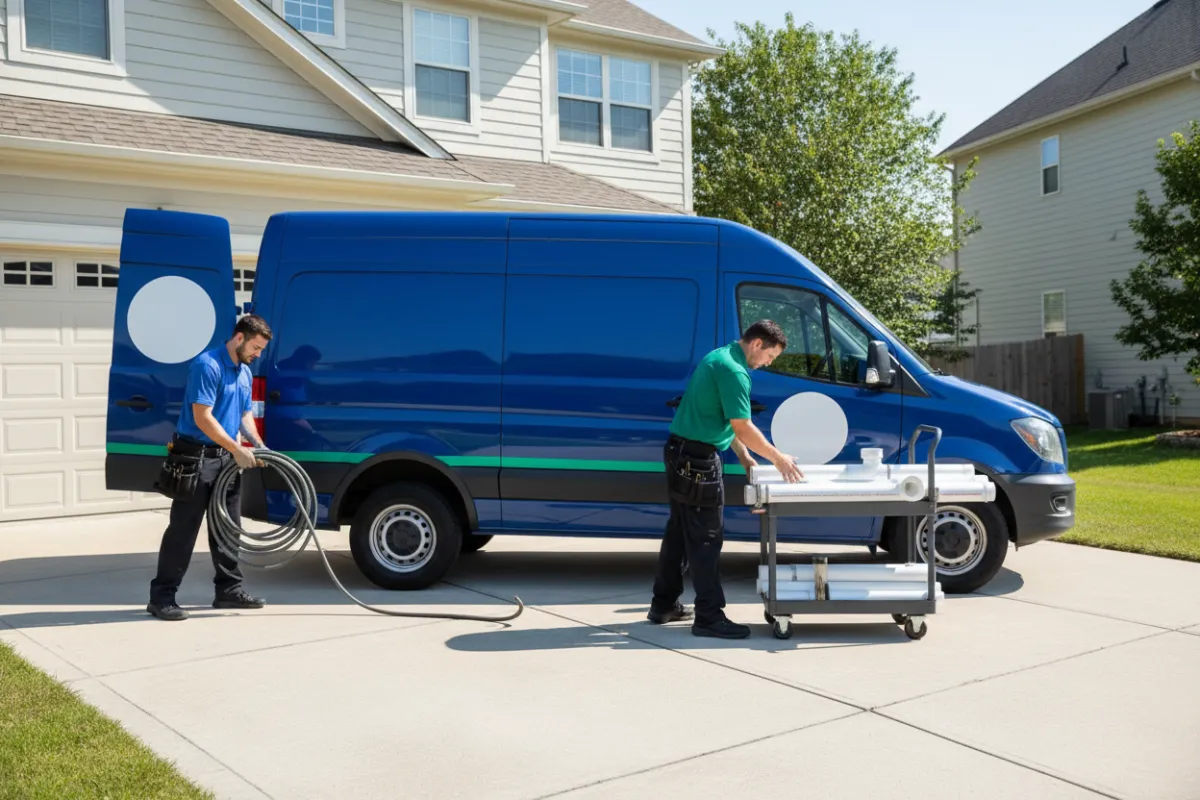Plumbing service van