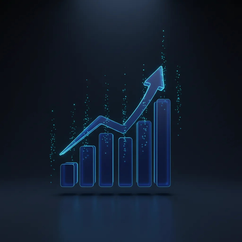 3D growth and digital innovation illustration