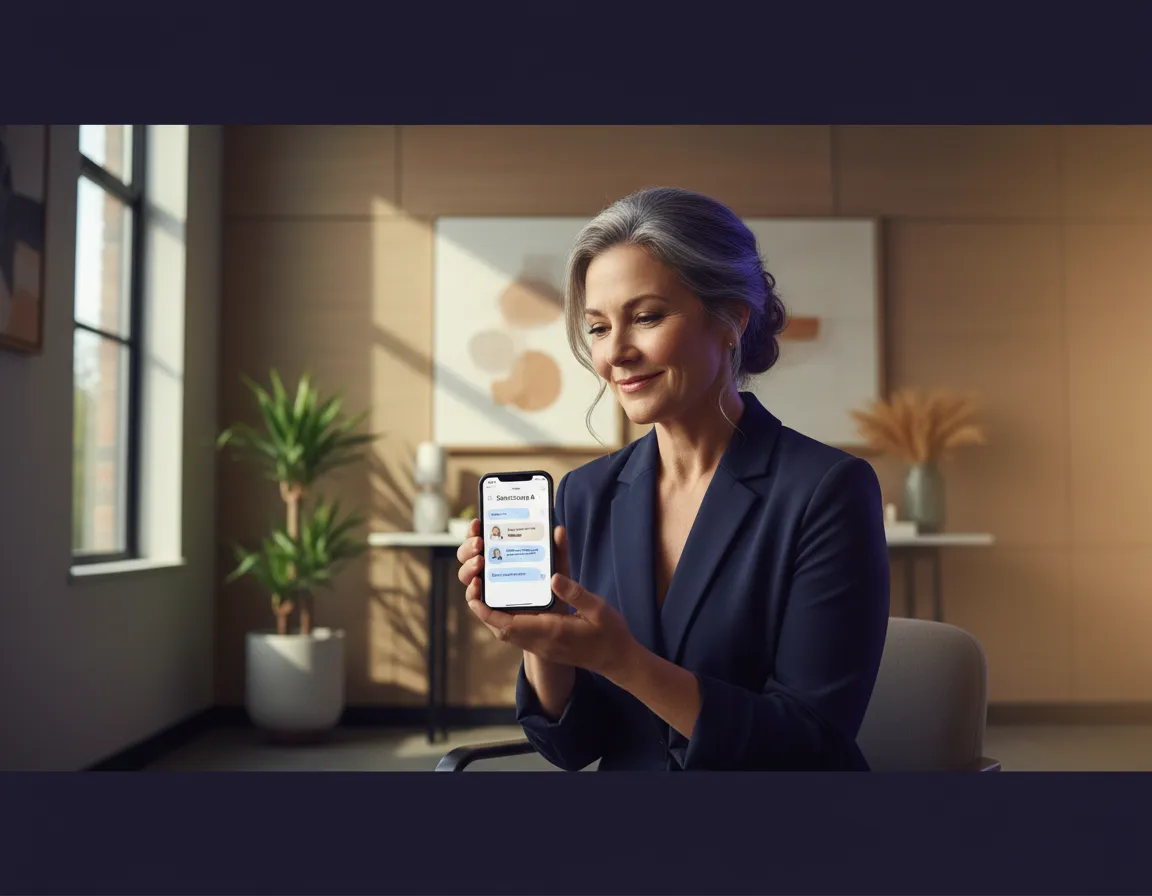 AI Receptionist sending personalized SMS replies to visitors