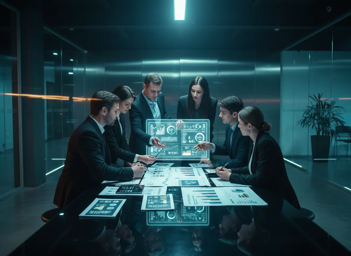 Marketing consultants analyzing data and developing a strategic campaign