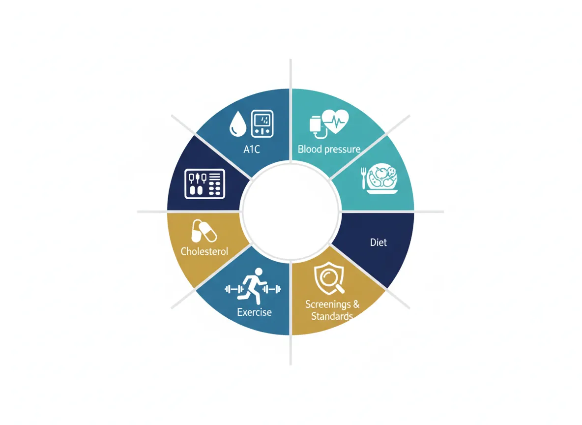 Diagram placeholder: ABCDES longevity framework visual dashboard