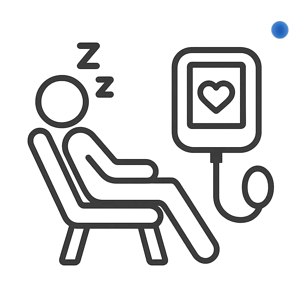 Icon illustrating resting before a blood pressure test