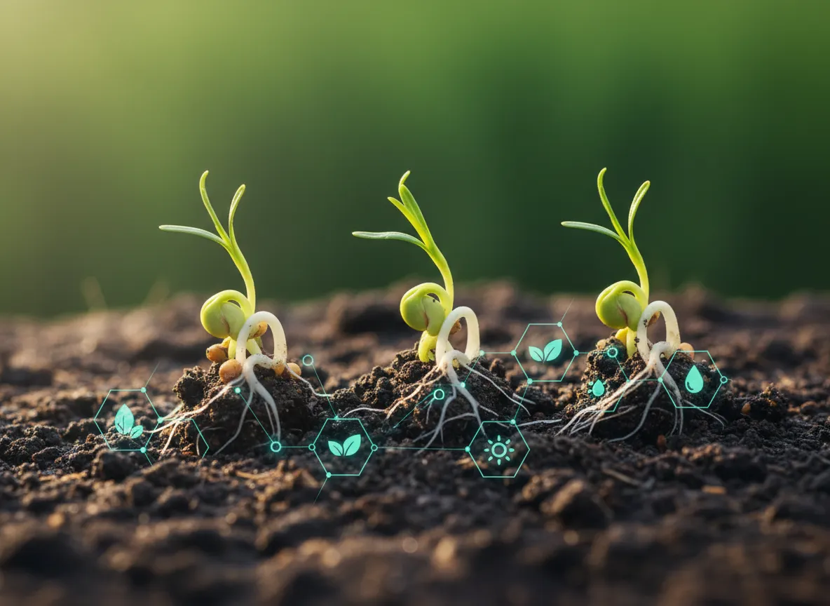 Germinating seeds and molecular nutrient networks