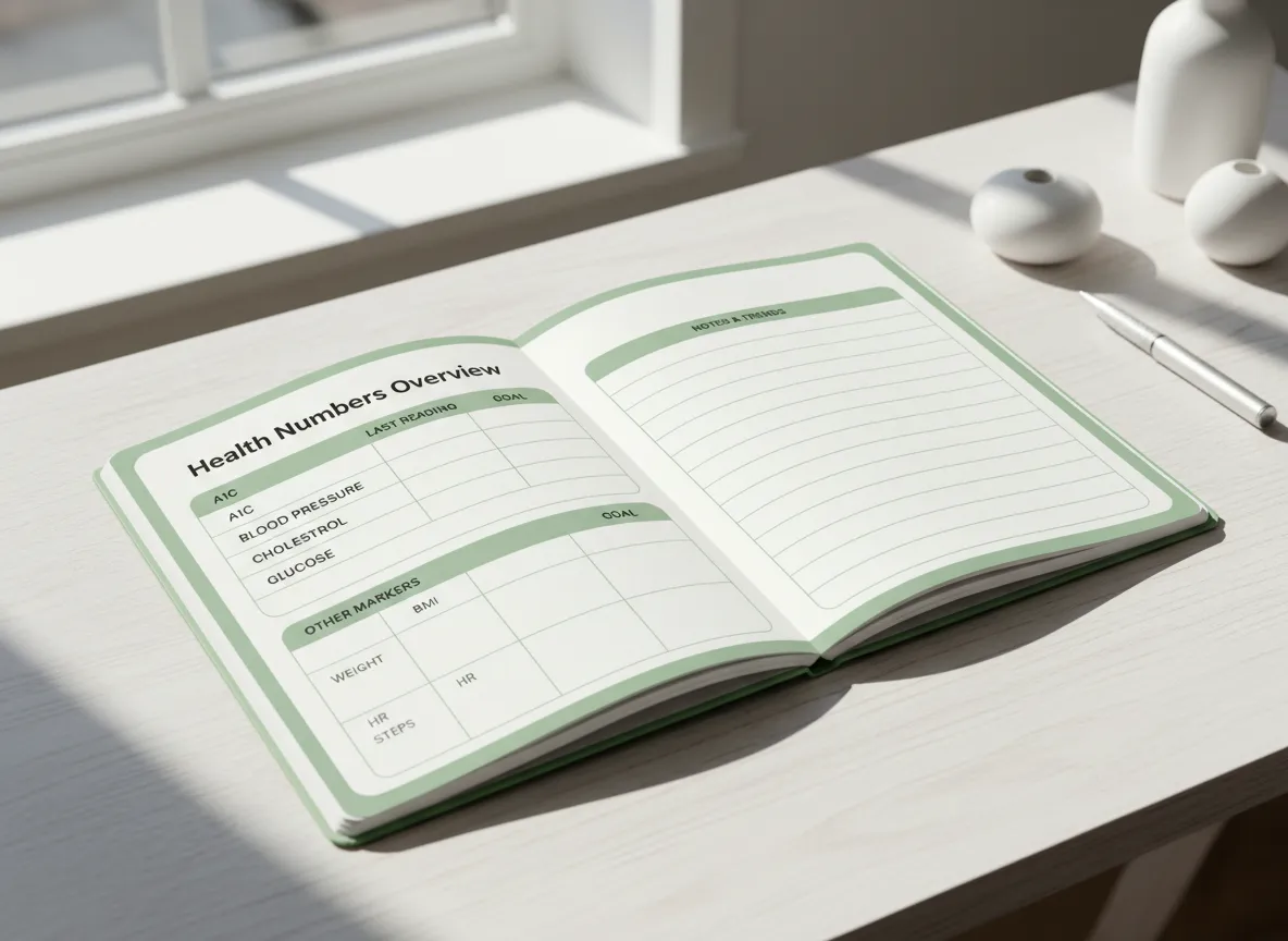 ABCDES workbook dashboard spread showing key health numbers and tracking table