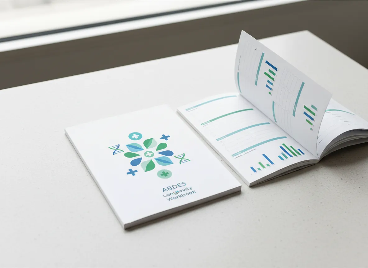 Preview of the ABCDES Longevity Workbook pages