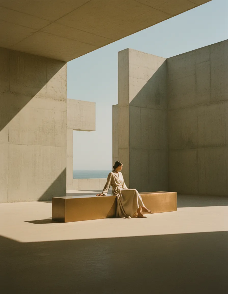 A cinematic, desaturated photo representing the architecture of a quiet mind.