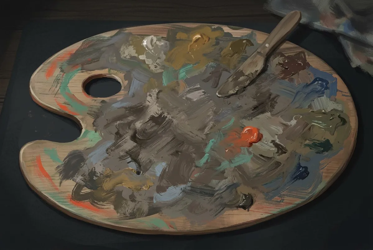 Illustration of muddy color blending mistakes in digital painting