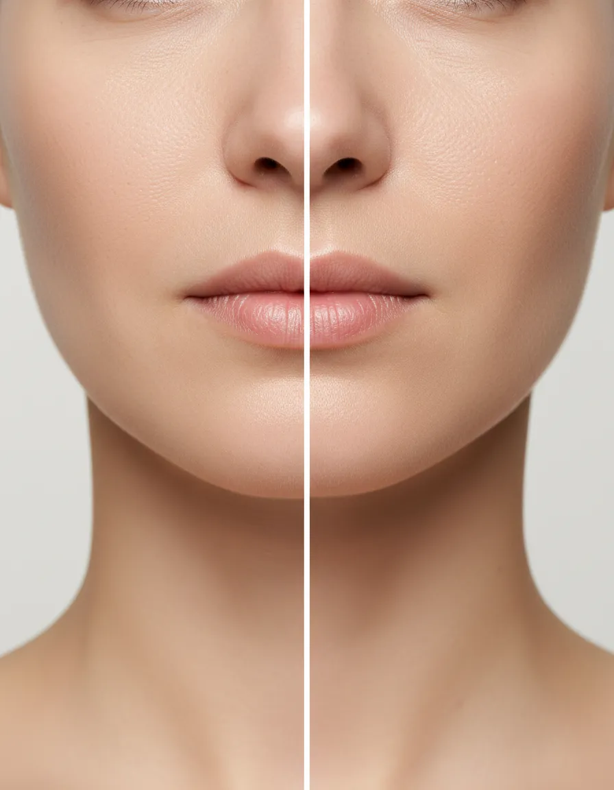 planoplas® Peeling Erdbeerkinn Vorher-Nachher Ergebnis