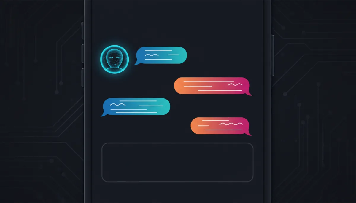 Chatbot con IA conversando en interfaz de mensajería