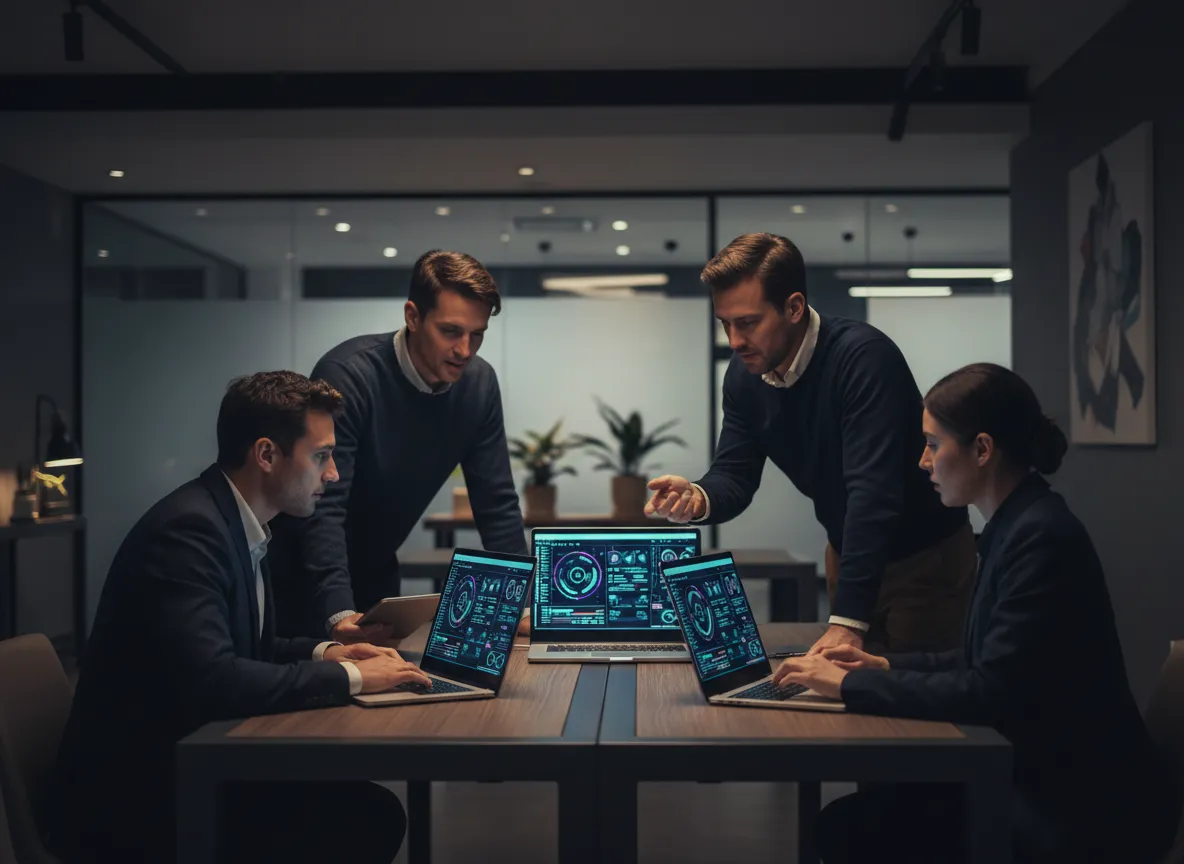 Equipo de ElyonBots trabajando en estrategia de IA