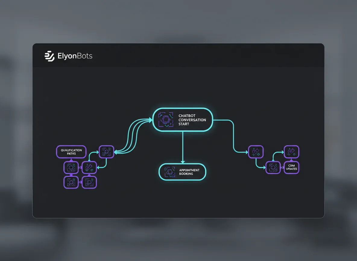 Flujo conversacional de chatbot con IA de ElyonBots