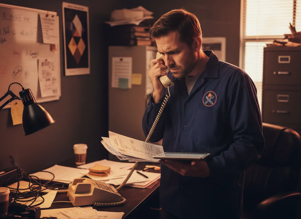 Stressed contractor missing phone calls