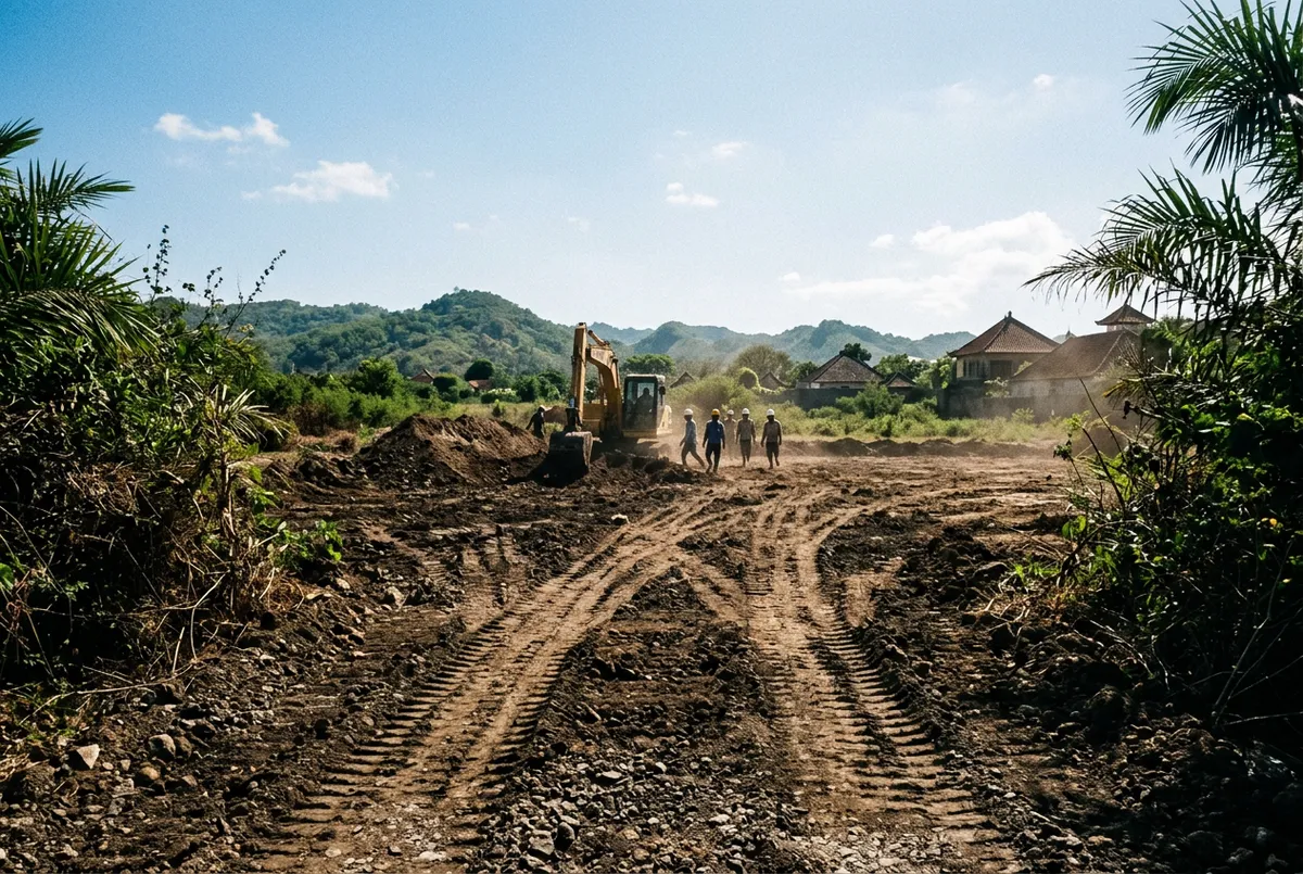 Sun Palm Villas site before construction ground breaking in Kuta Lombok