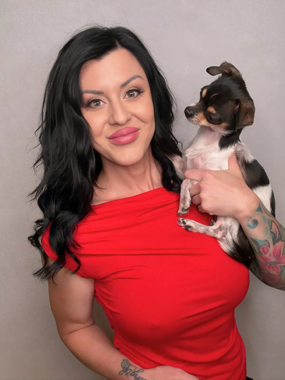 Angela Robinson, Edmonton mortgage broker, with her chihuahua Ripley