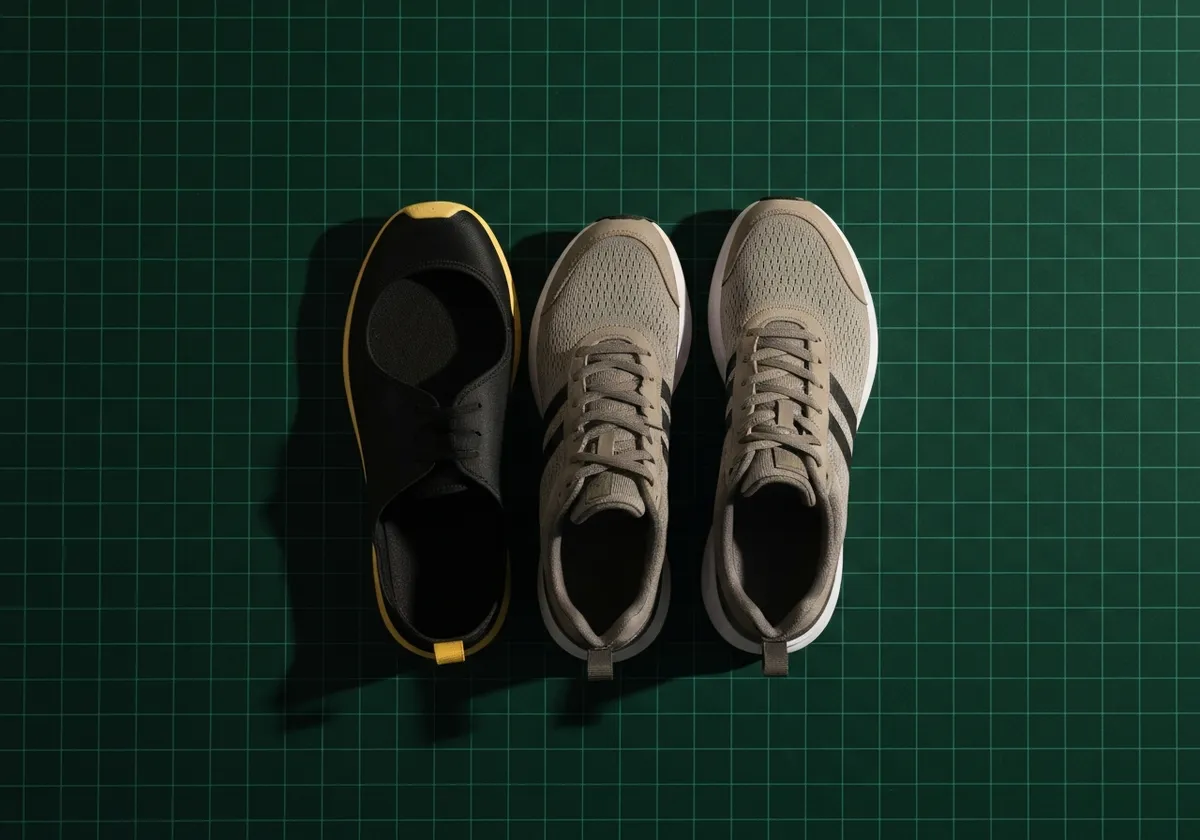 Visual comparison of minimalist shoes versus traditional restrictive footwear