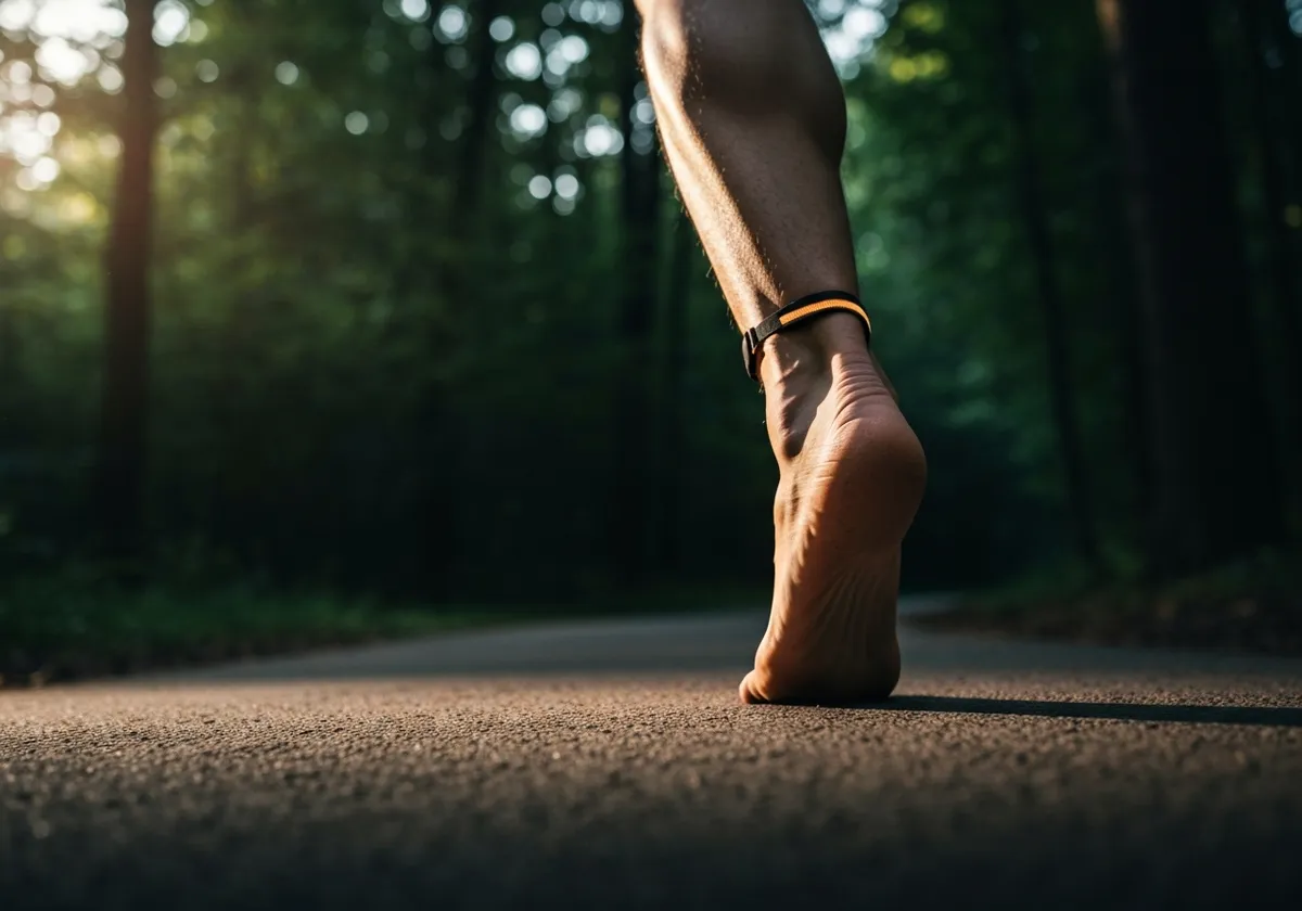 Barefoot runner demonstrating proper foot strike and mobility